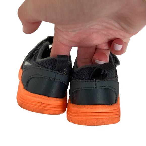 Nike Gray Black Orange Sneakers Sz 5C Style 525592-001 - Picture 6 of 7